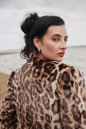 House of Sunny Collarless Leopard Jacket