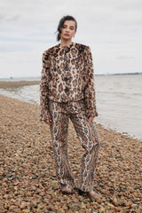 House of Sunny Collarless Leopard Jacket