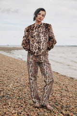 House of Sunny Collarless Leopard Jacket