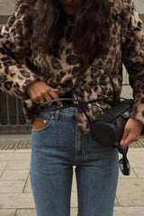 @jessideoliveira in House of Sunny Collarless Leopard Jacket