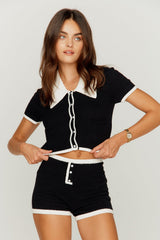 House of Sunny Contrast Hot Pants