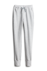 Flat image of slim fit grey sweatpants for women