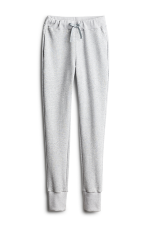 Flat image of slim fit grey sweatpants for women