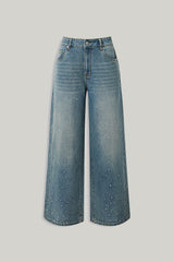 House of Sunny Crystallised Wide Leg Denim