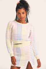 LoveShackFancy Dolana Crop Pullover - Mint Jelly