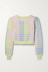LoveShackFancy Dolana Crop Pullover - Mint Jelly