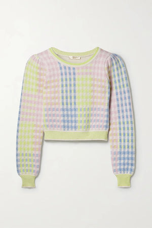 LoveShackFancy Dolana Crop Pullover - Mint Jelly