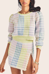 LoveShackFancy Dolana Crop Pullover - Mint Jelly