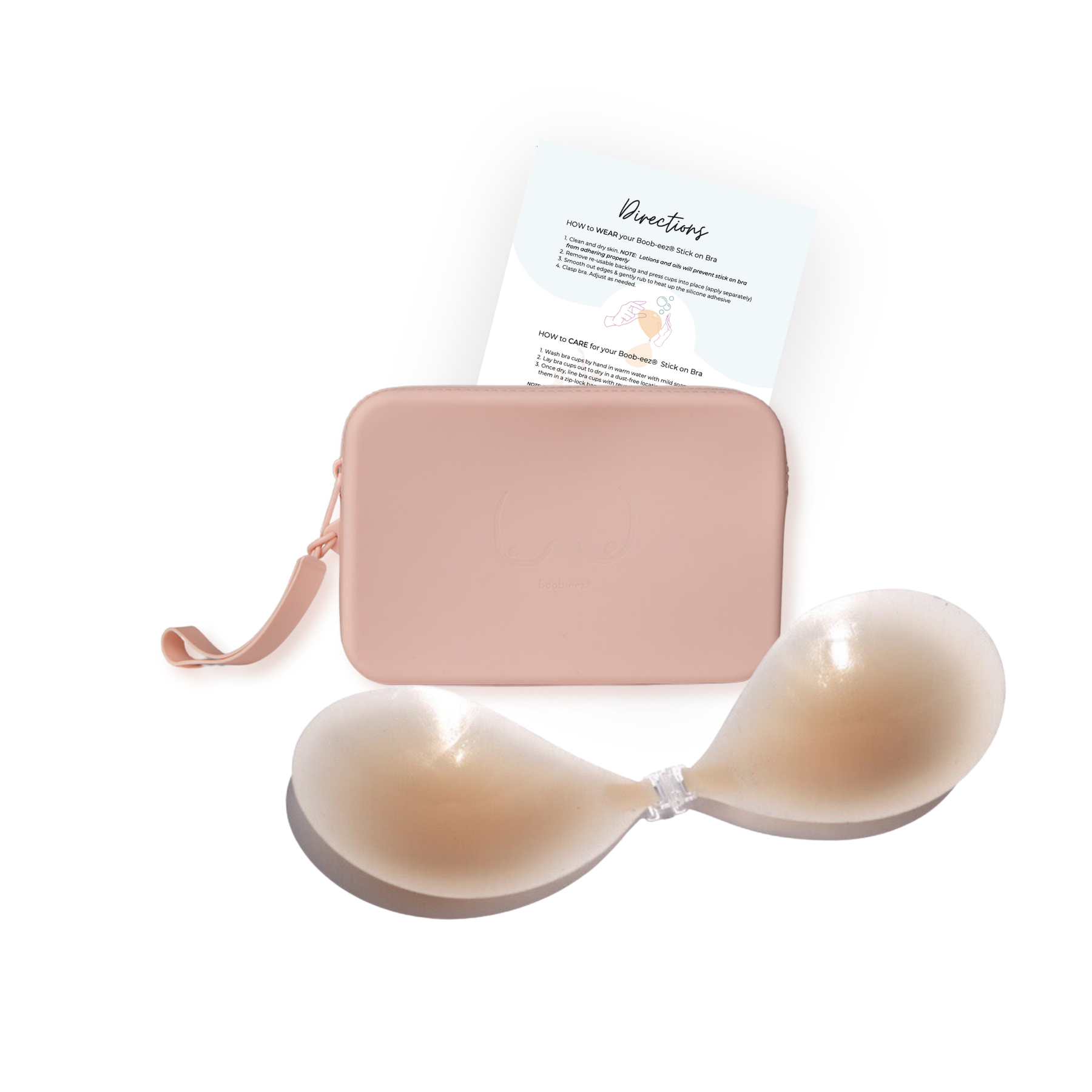 Match Maker - Seamless Sticky Bra + Carrying Case in Light Pink