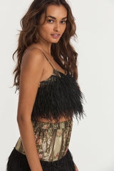 LoveShackFancy Dusty Crop Cami - Midnight Ruby