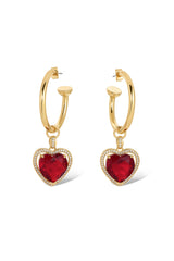 The Ruby Heart Hoop Earrings