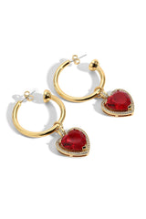 The Ruby Heart Hoop Earrings