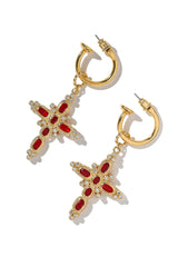 The Aalia Ruby Cross Earrings