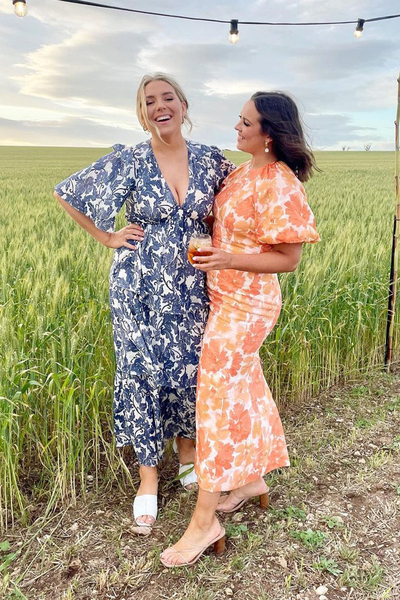 @georgiaoneil in Significant Other Elena SS Midi Dress