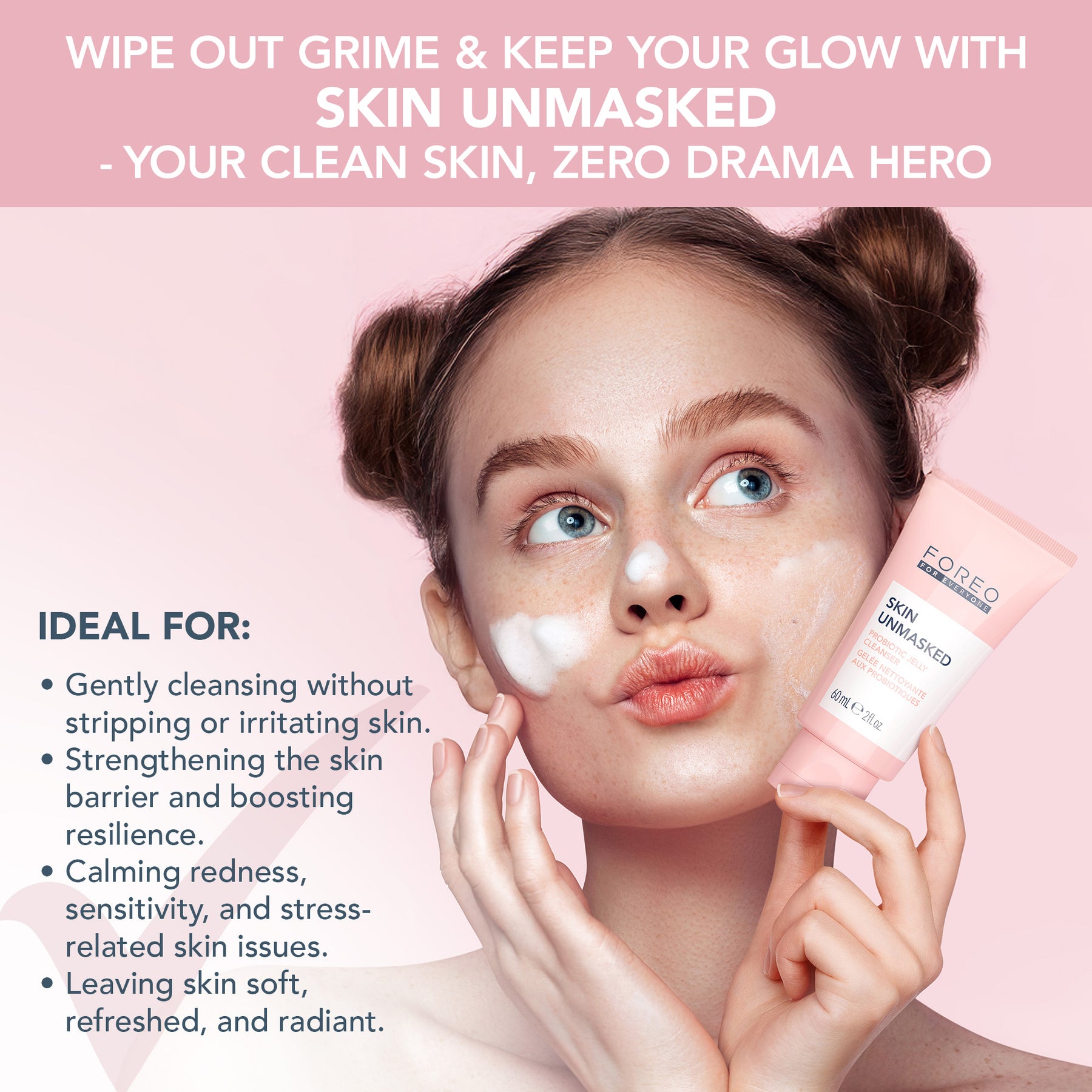 Foreo For Everyone Skin Unmasked Probiotic Jelly Cleanser
