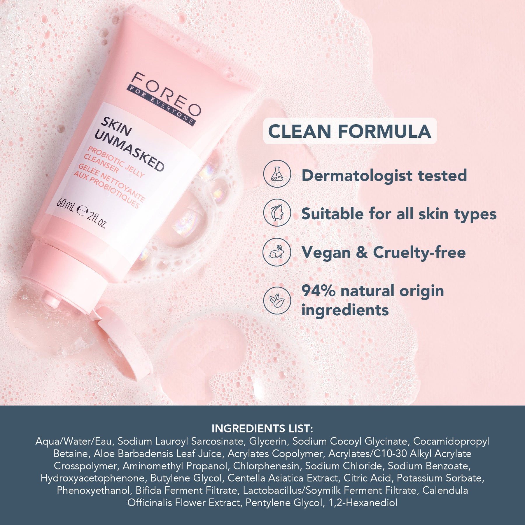 Foreo For Everyone Skin Unmasked Probiotic Jelly Cleanser