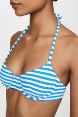 Solid & Striped The Ginger Tie Bikini - Azure Stripe Rib