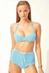 Solid & Striped The Ginger Tie Bikini - Azure Stripe Rib