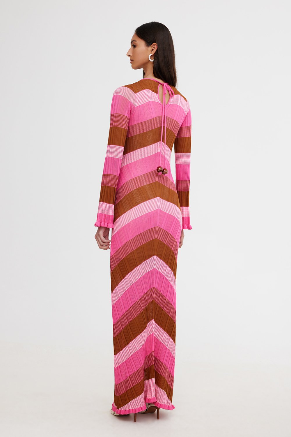 significant other dress pink Significant Other Brianna Long-Sleeve Wrap-Front Maxi Dress - Pink Pattern - 63% Off