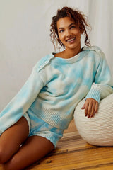 LoveShackFancy Gallatin Pullover Sweater - Soft Aqua Hand Dye