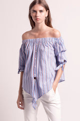 Deby Debo Georgio Striped Off Shoulder Top