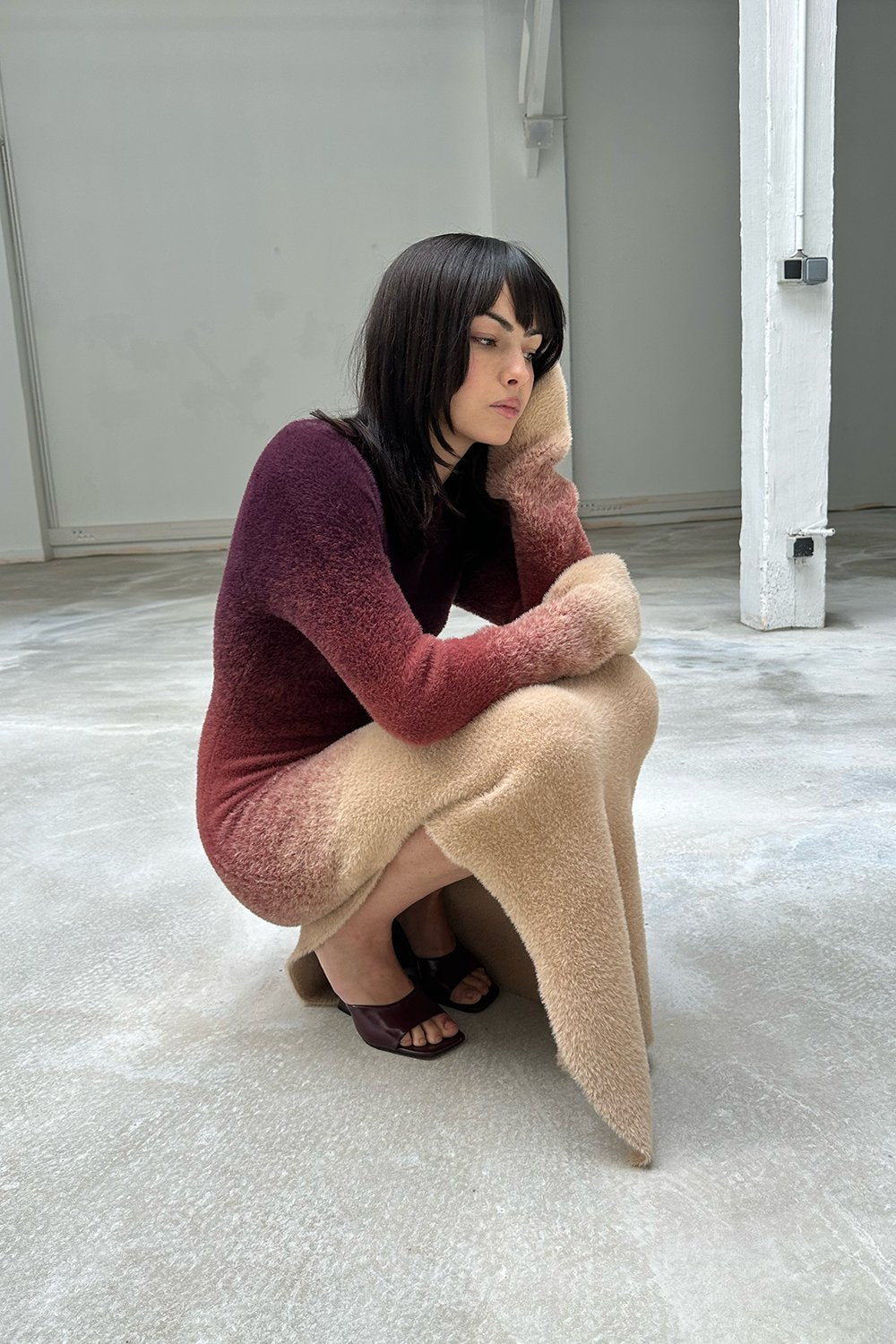 SAEMDI Gradient Knit Dress