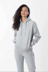 Grey Cotton Hoodie Women