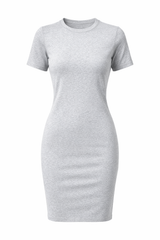 Gray t-shirt dress on a white background