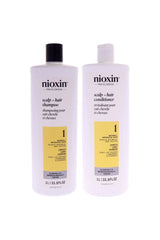System 1 Duo by Nioxin for Unisex - 2 x 33.8 Shampoo, Conditioner