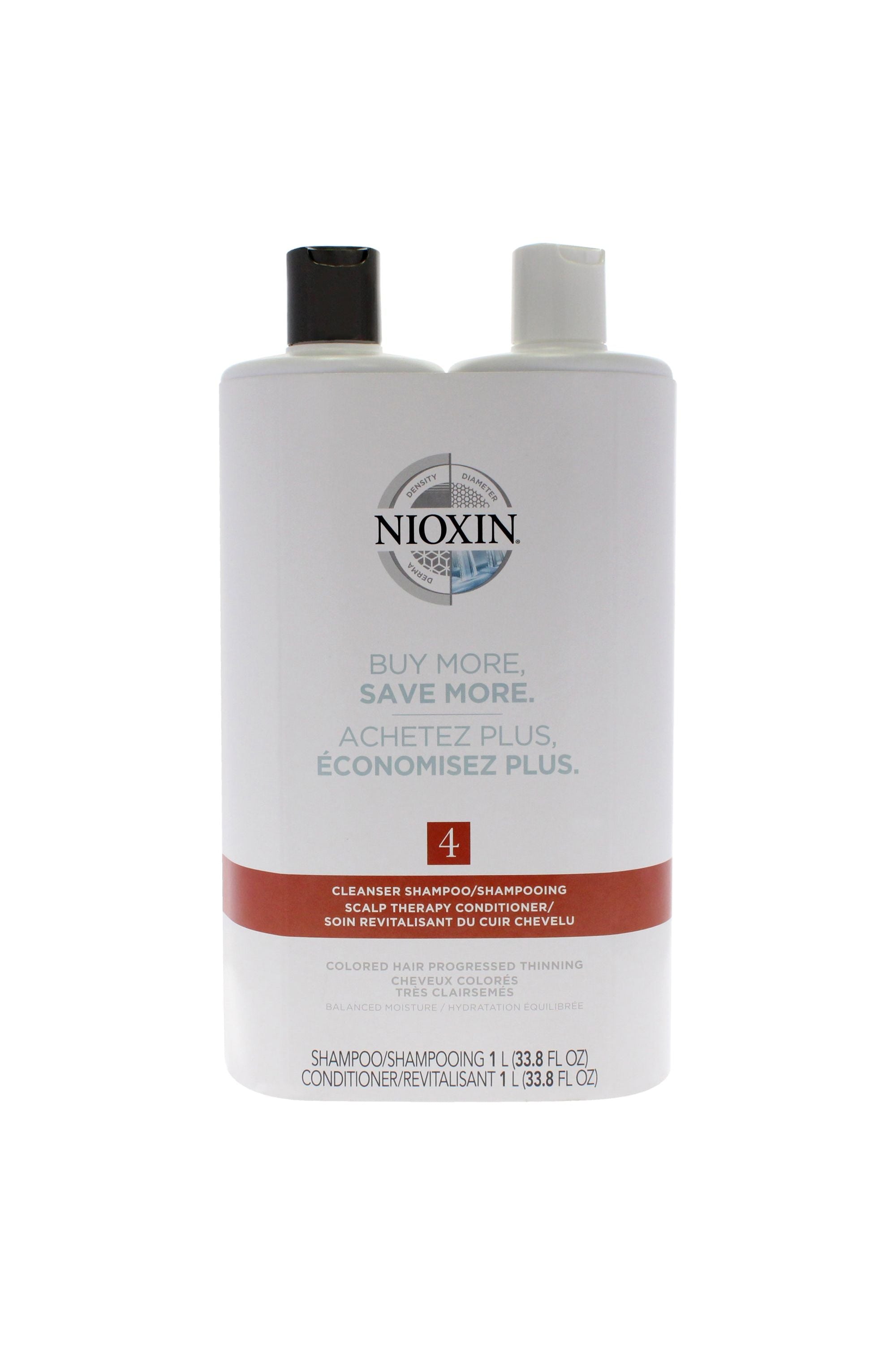 System 4 Duo by Nioxin for Unisex - 2 Pc 33.8oz Shampoo, 33.8oz Conditioner