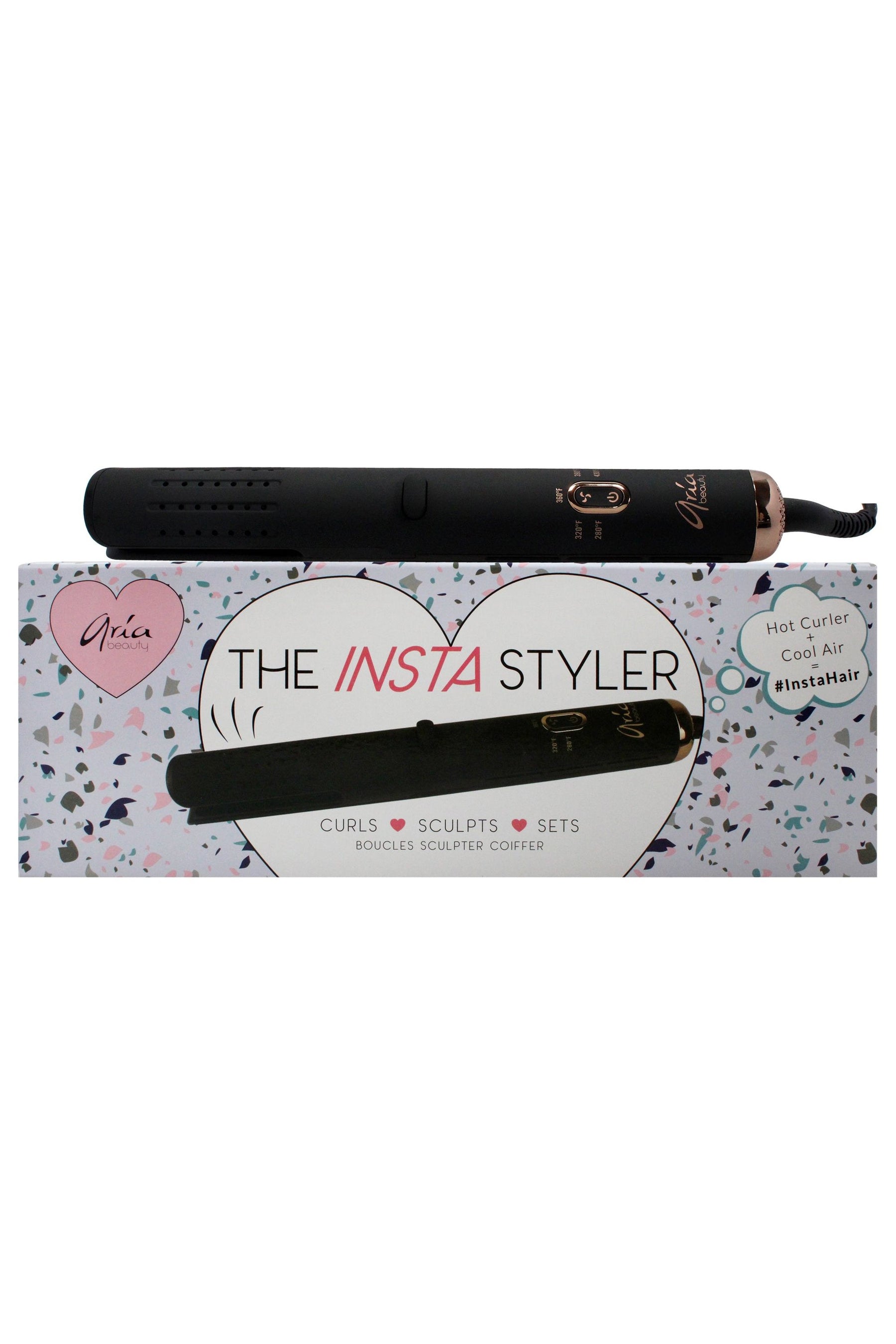Insta Styler Ceramic Hair Curler - Black by Aria Beauty for Women - 1 Pc Curling Iron