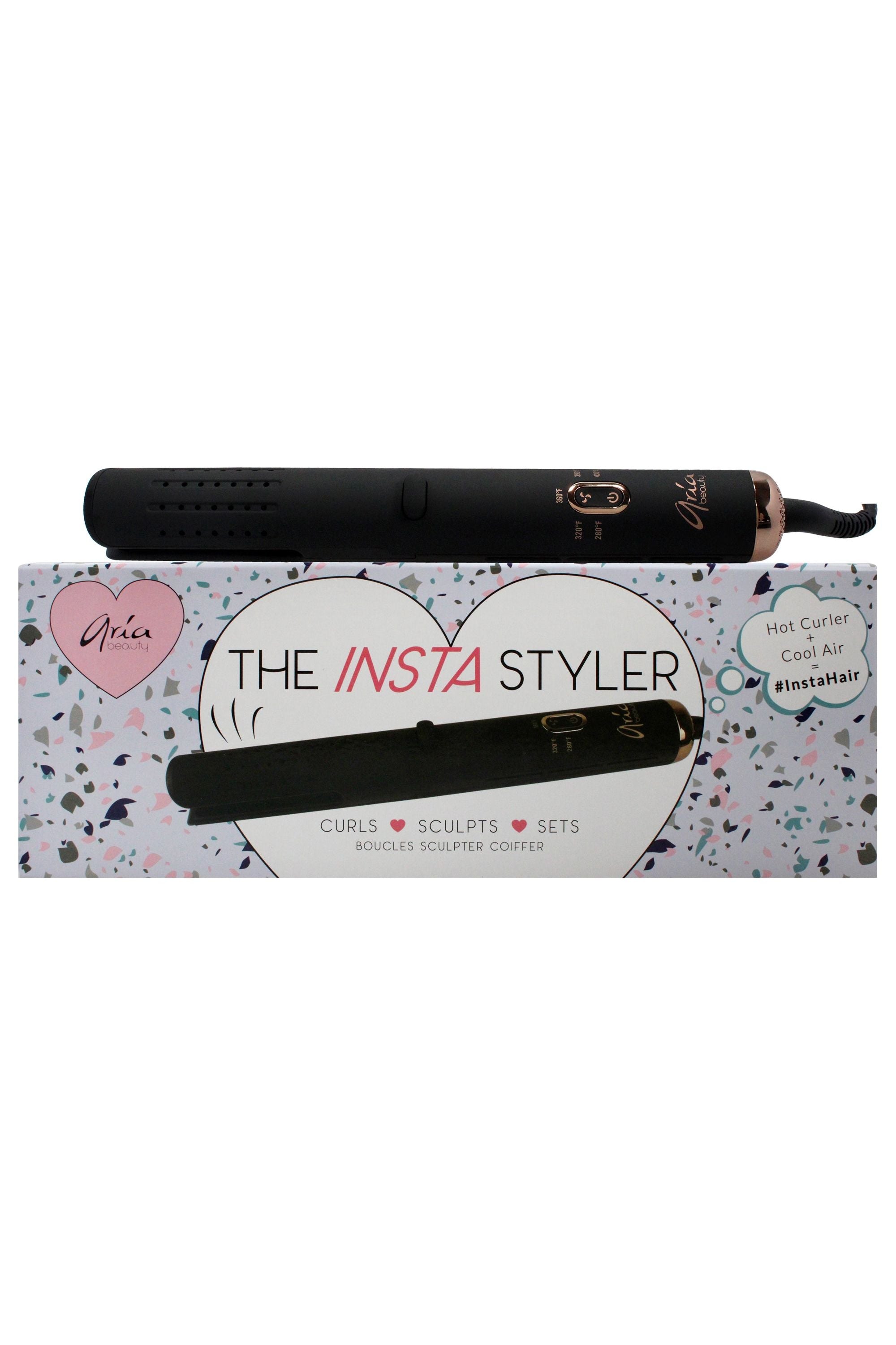 Insta Styler Ceramic Hair Curler - Black by Aria Beauty for Women - 1 Pc Curling Iron