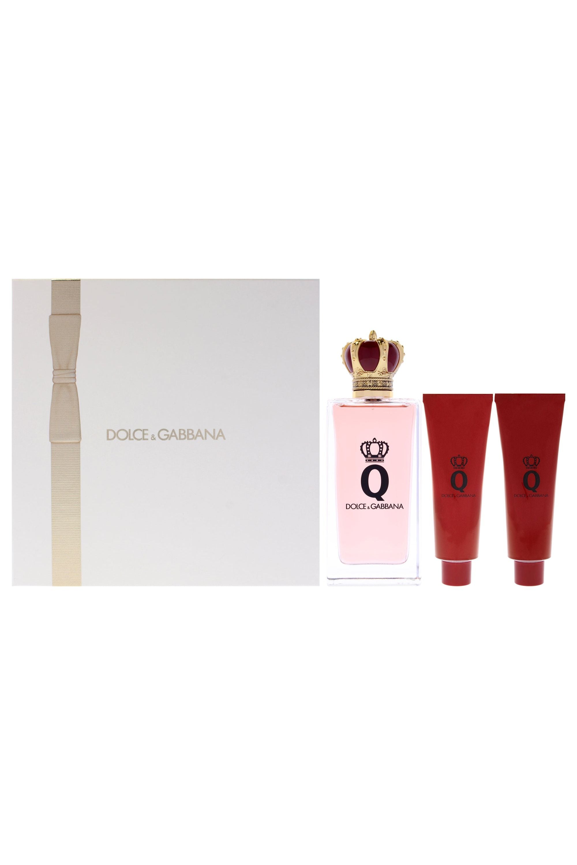 Q by Dolce and Gabbana for Women - 3 Pc Gift Set 3.3oz EDP Spray, 1.69oz Shower Gel, 1.69oz Body Lotion
