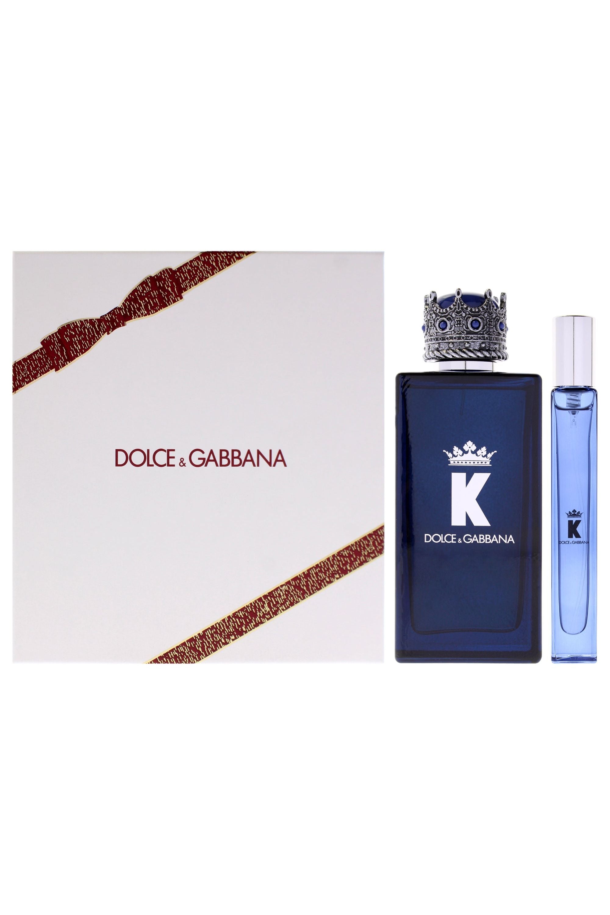 K by Dolce and Gabbana for Men - 2 Pc Gift Set 3.3oz Parfum Spray, 0.33oz EDP Spray (Mini)