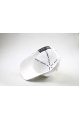 The Costal Carolina University Gameday Hat is shown upside down on a white surface, revealing inside bands with repeated black NO RIVALS text. The plain background highlights this stylish snap back—perfect for your gameday fit.