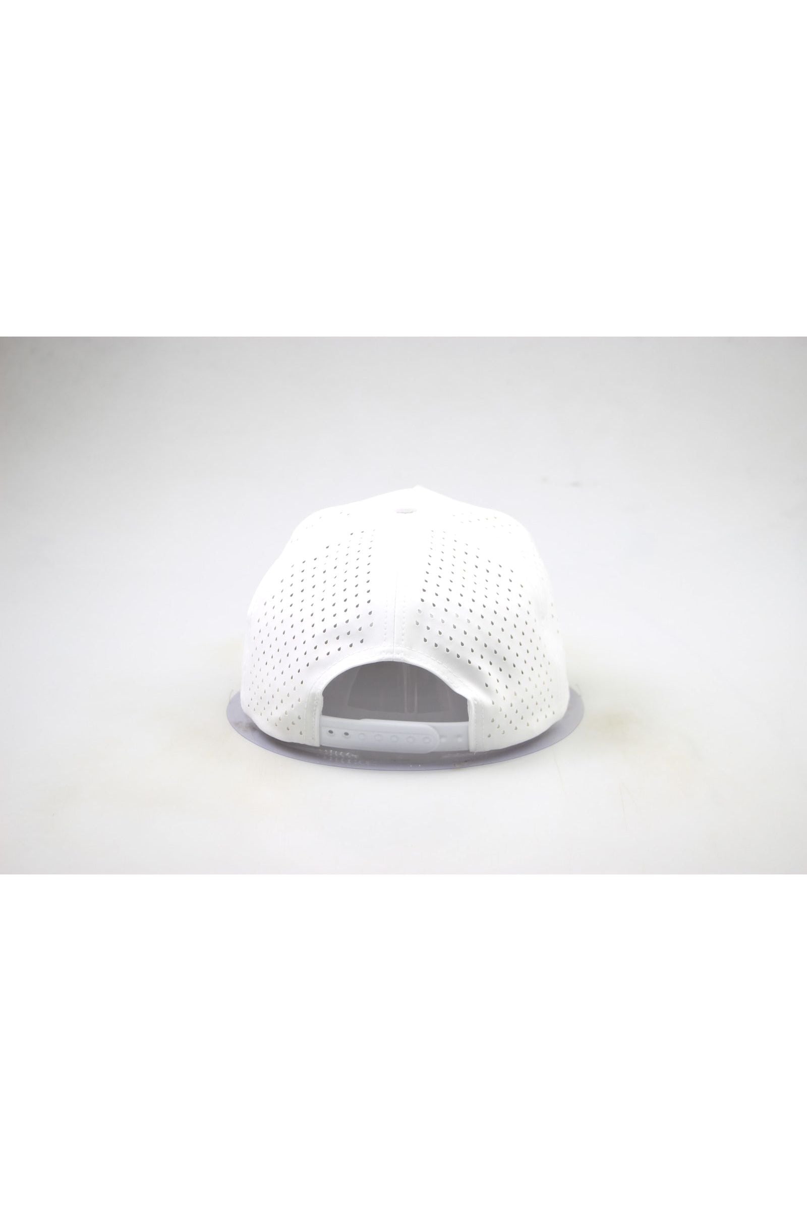 The Costal Carolina University Gameday Hat is a white perforated snapback with an adjustable strap, shown from the back on a plain white background—ideal for completing your gameday look.
