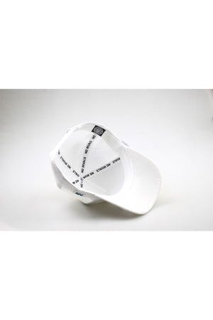 A white Costal Carolina University Gameday Hat, flipped upside down to reveal black "NO RIVALS" text along the inner seams, is shown on a plain white background. This is an officially licensed snapback baseball cap.