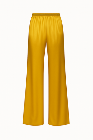 Emery Pants Solid Mustard Satin Silk