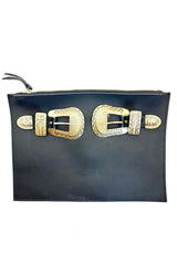 Archive Vanessa Mooney Leather & Bronze Buckle Bag