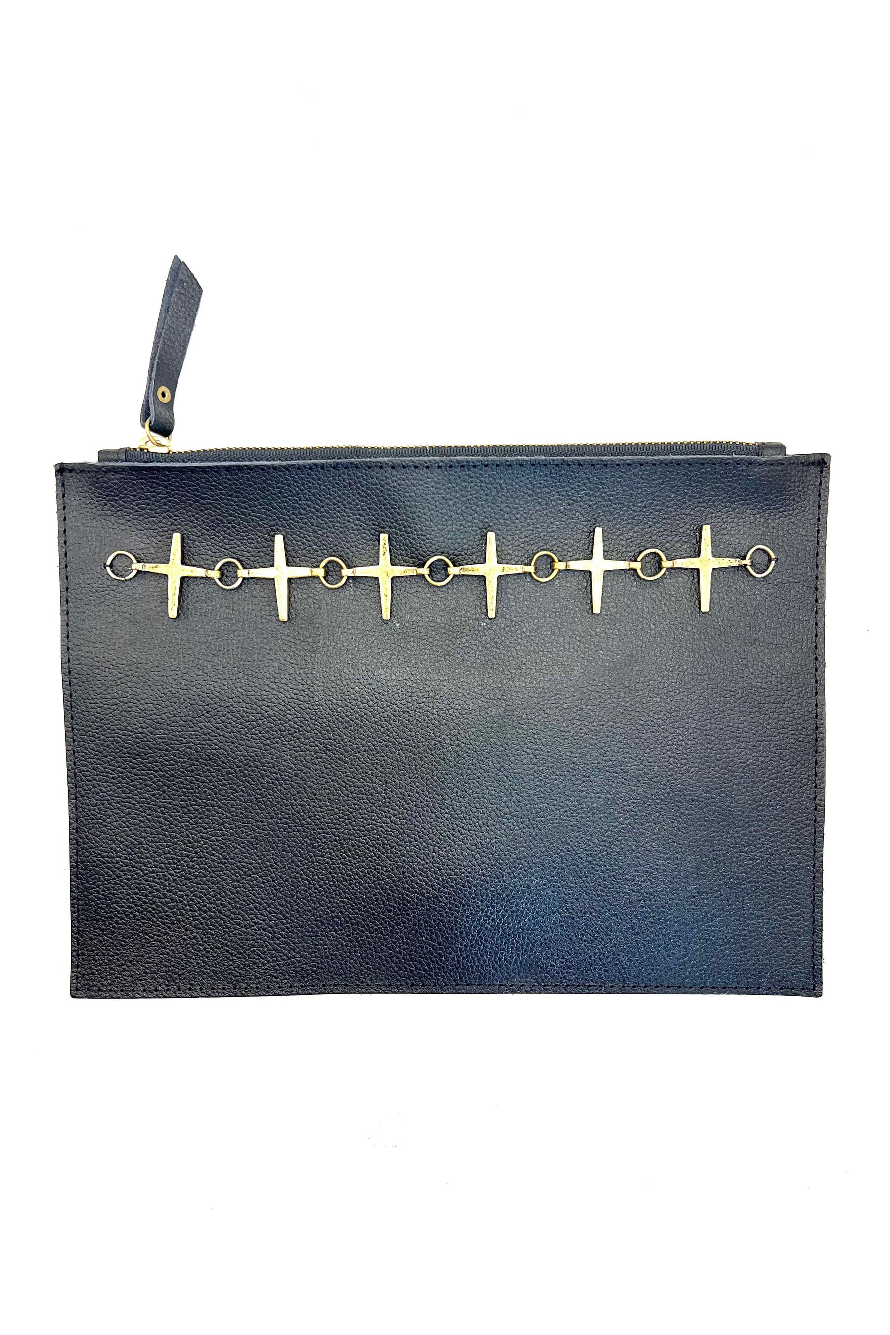 Archive Vanessa Mooney Leather & Bronze Cross Bag