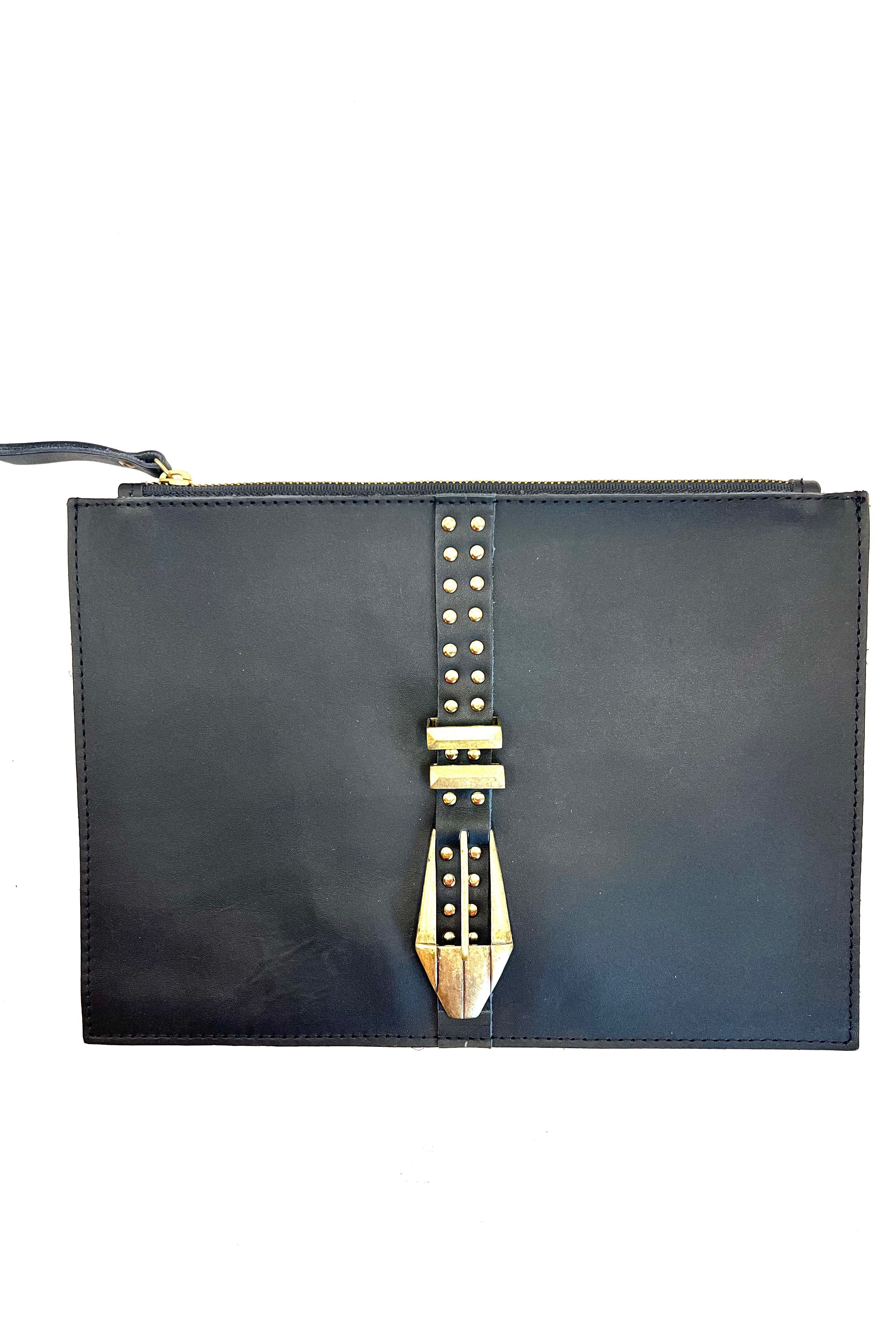 Archive Vanessa Mooney Leather & Bronze Stud & Buckle Bag