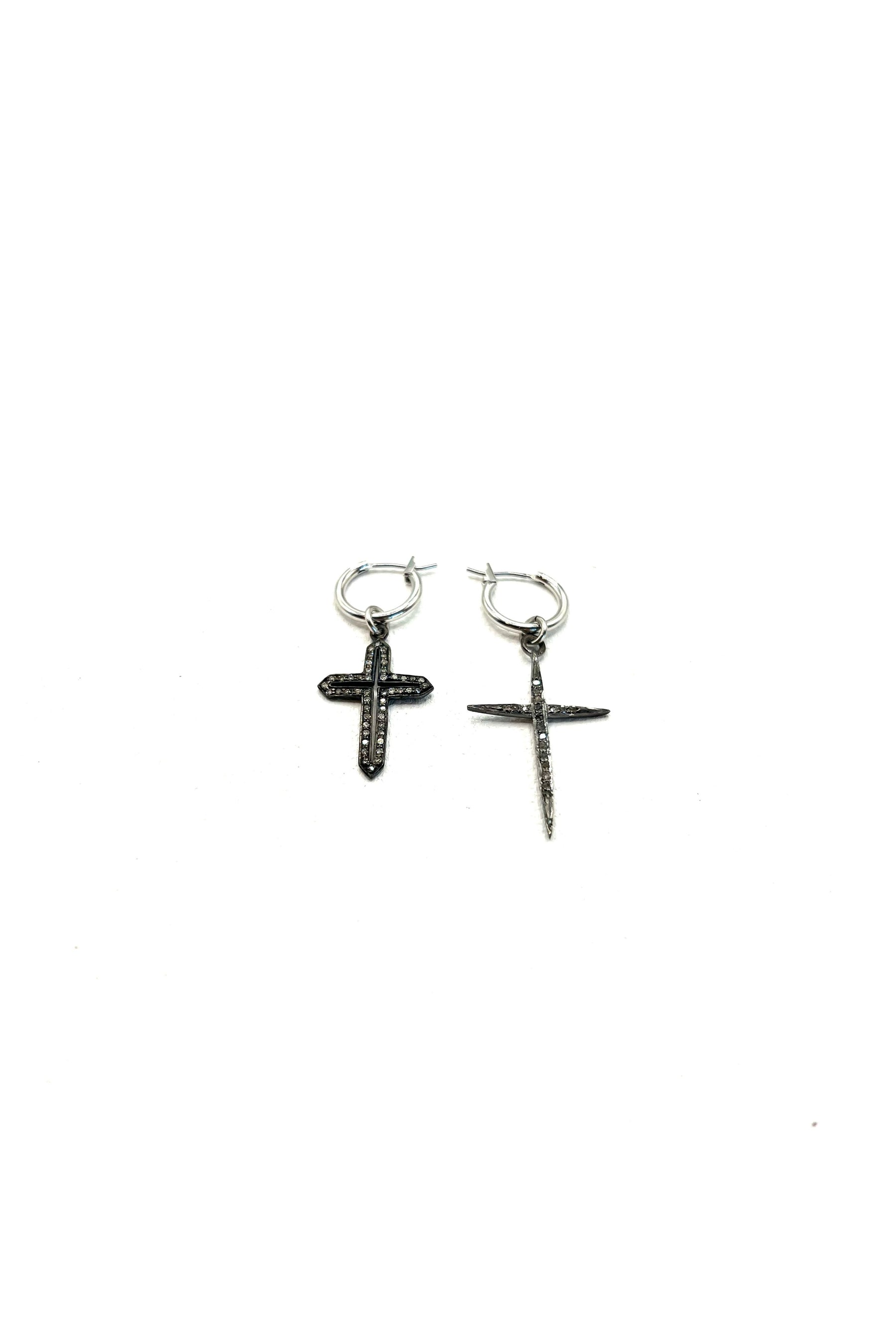 The Diamond Double Cross Hoops