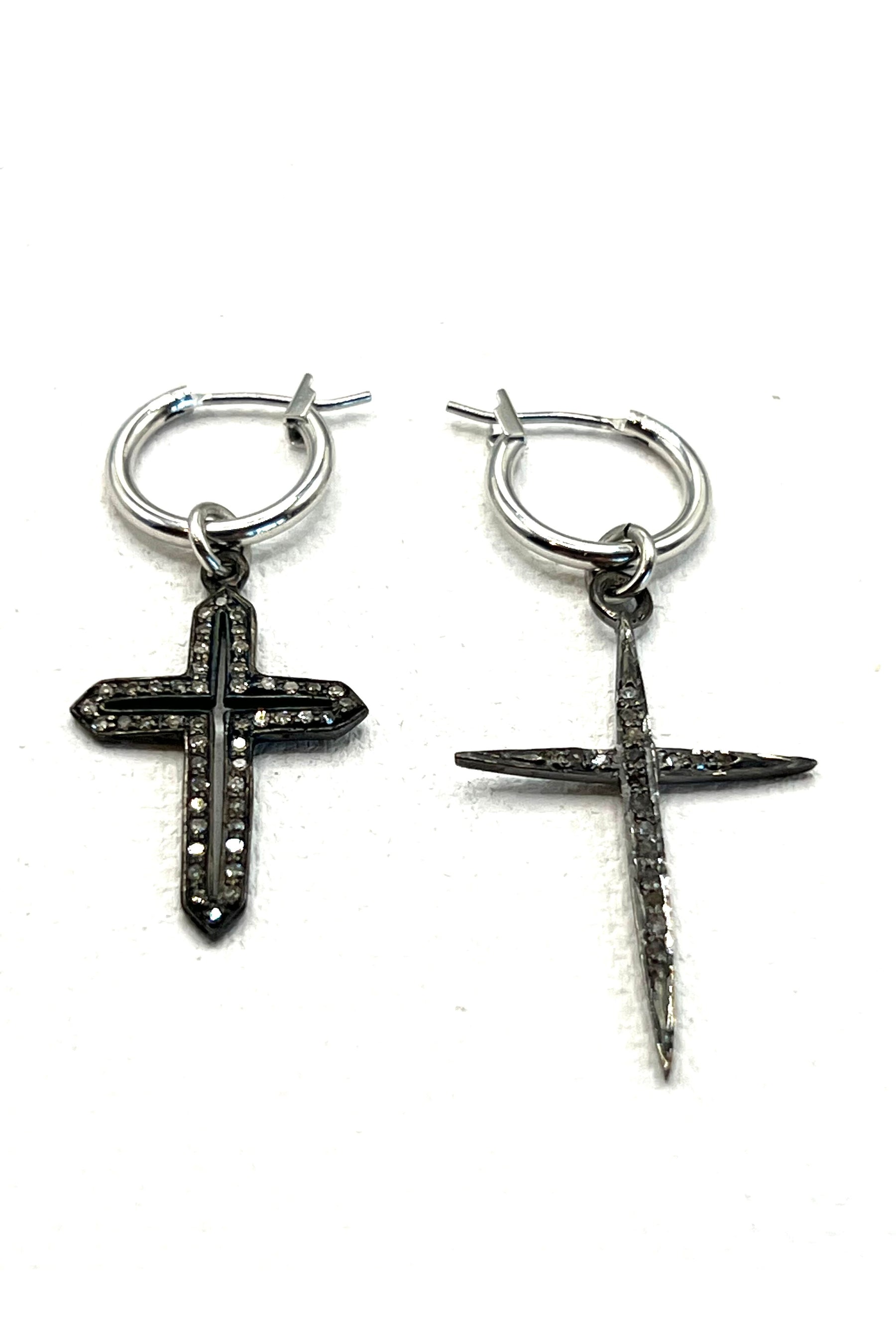 The Diamond Double Cross Hoops