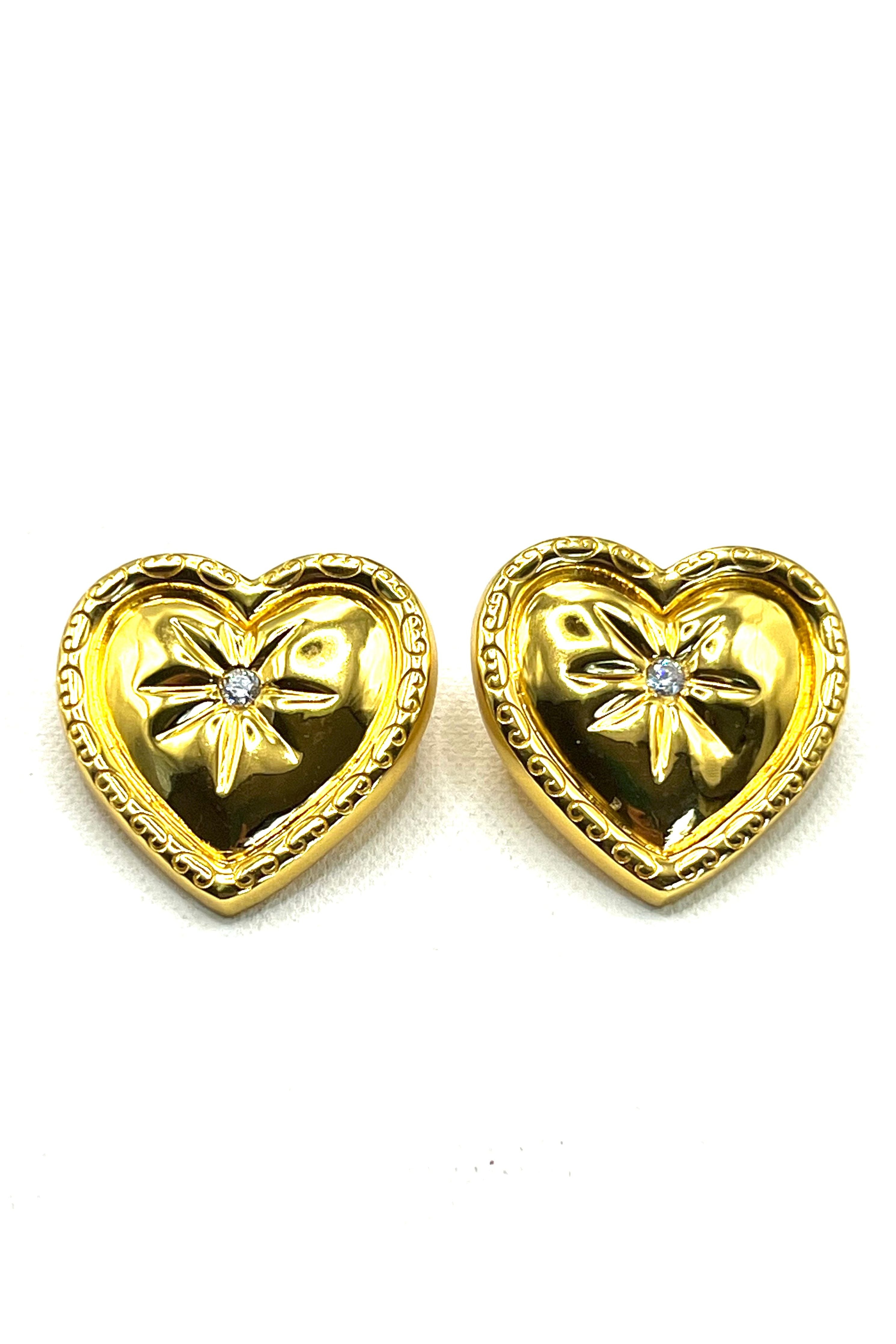 The Gold Heart Earrings