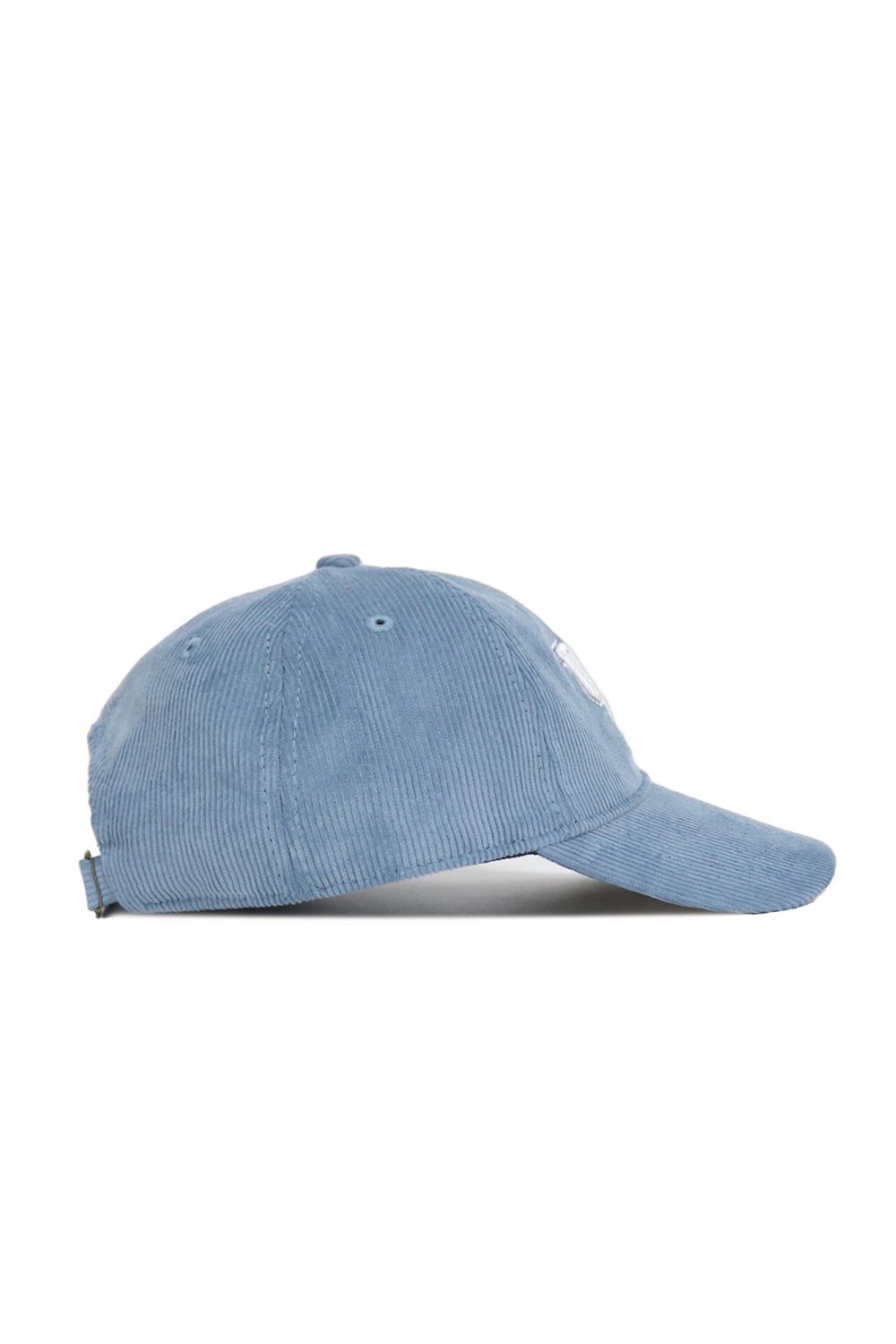 The No Rivals Kentucky Corduroy Hat - Unstructured - Sky Blue (B2B) is shown in side profile, highlighting its 6-panel unstructured design, curved brim, and adjustable back strap.