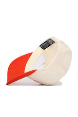 The Oklahoma State Triangle Game Cap Hat by No Rivals features a red bill, cream crown, and an interior black and white "NO RIVALS." label. This officially licensed snapback delivers comfort and standout style.