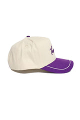 The No Rivals Tarleton State Texans ALOYO Hat is a white and purple snapback with a structured fit, crafted from high-quality cotton.