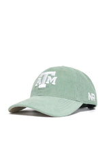 The Texas A&M Corduroy Hat by No Rivals features spring green corduroy, a white embroidered ATM logo on the front, NR on the side, curved brim, unstructured fit, and adjustable strap for comfort. Officially licensed.
