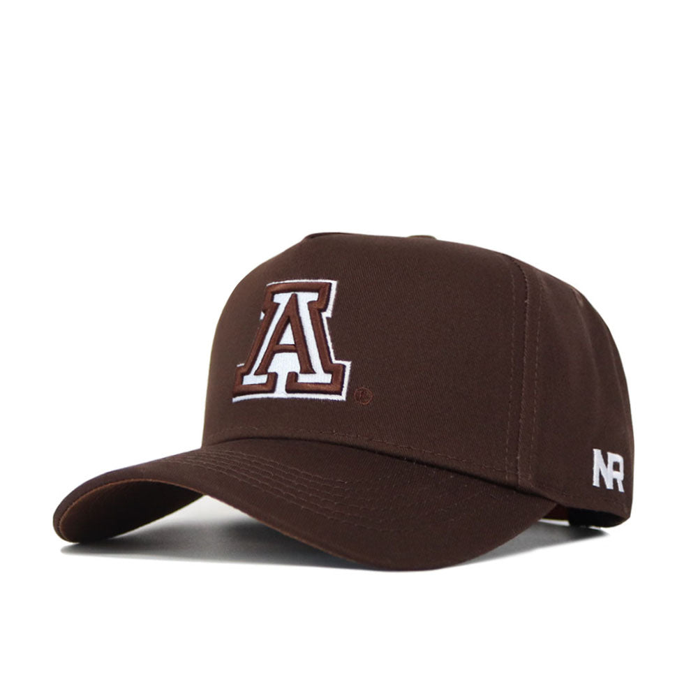 The University of Arizona Americano Hat is a brown cotton baseball cap with a letter detail and an adjustable snapback closure for the perfect fit.