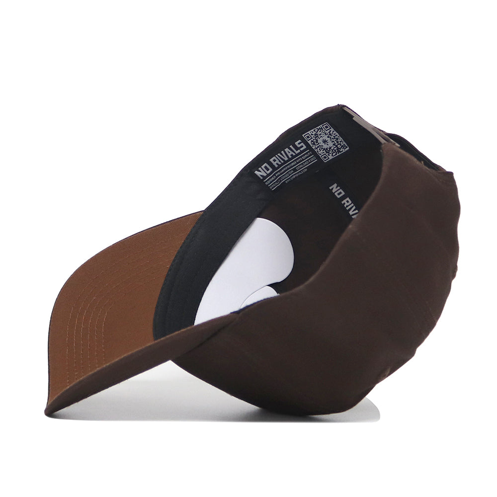 The Oregon State Americano Hat is shown upside down, displaying the inside label reading NO RIVALS, a black sweatband with a QR code, and its structured brim and crown.
